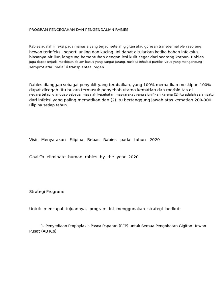 Program Pengendalian Rabies Filipina | PDF