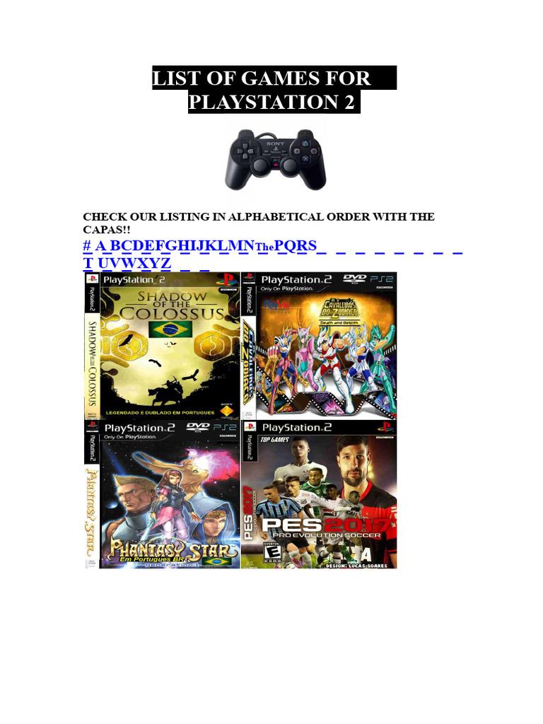 PlayStation 2 Game List A-Z | PDF | The Walt Disney Company | Dragon Ball