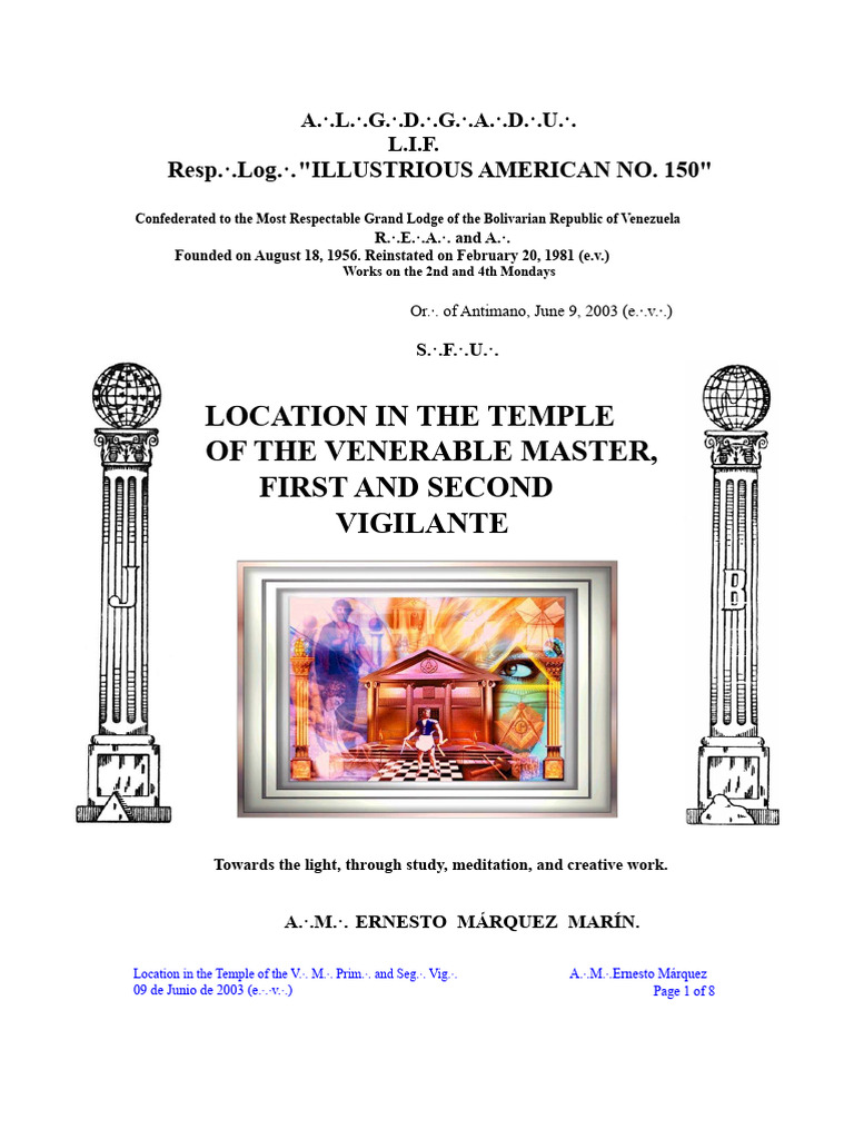 Location in The Temple of Ven. Master, Prim. and Sec. Vig | PDF