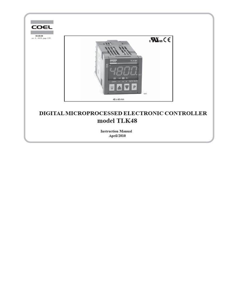 TLK48 Digital Controller Manual | PDF | Parameter (Computer Programming ...