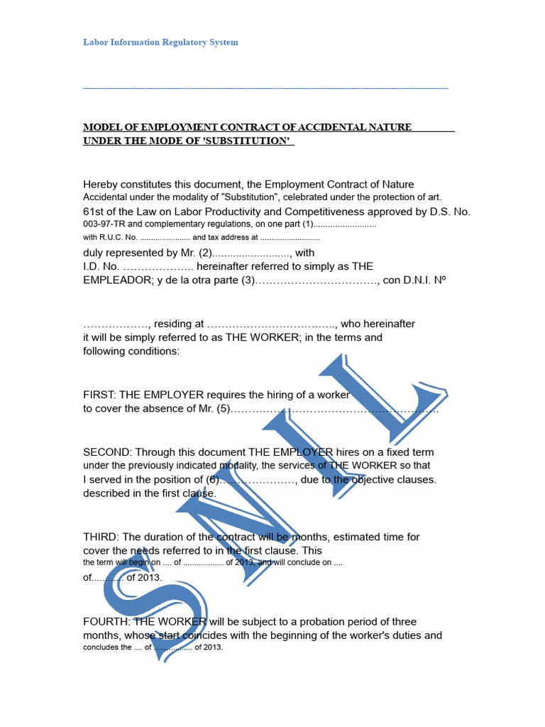 substitution contract template | PDF | Employment | Private Law