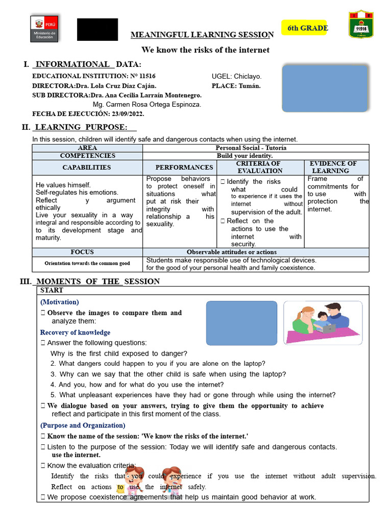 Session 6 - Tutoring - We Learn About Internet Risks | PDF | Learning ...