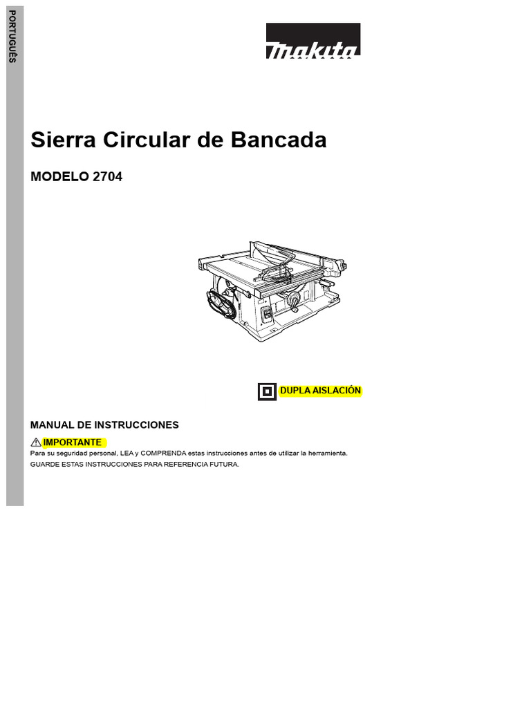 Manual Sierra Circular de Banco PDF | PDF | Tornillo | Herramientas