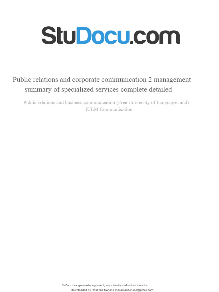 Public Relations | PDF | Corporate Social Responsibility | Public Relations
