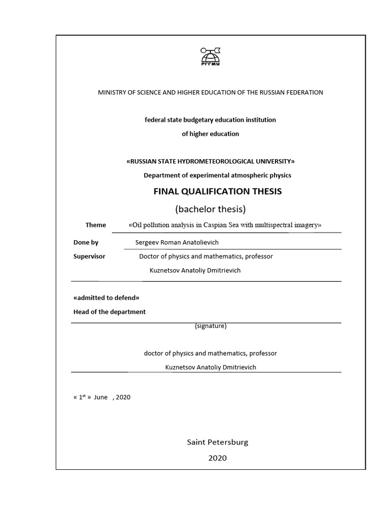 Final Qualification Thesis | PDF | Atmosphere Of Earth | Volcano