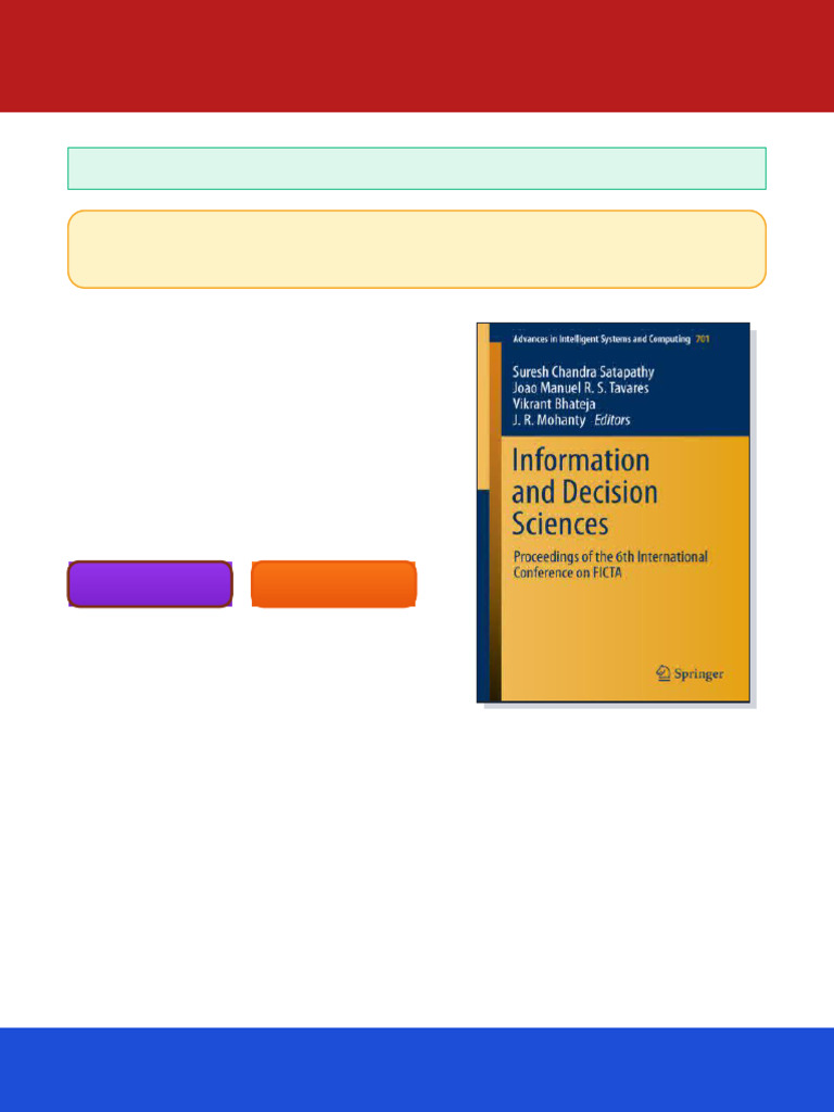 Information and Decision Sciences, Proceedings of the 6th