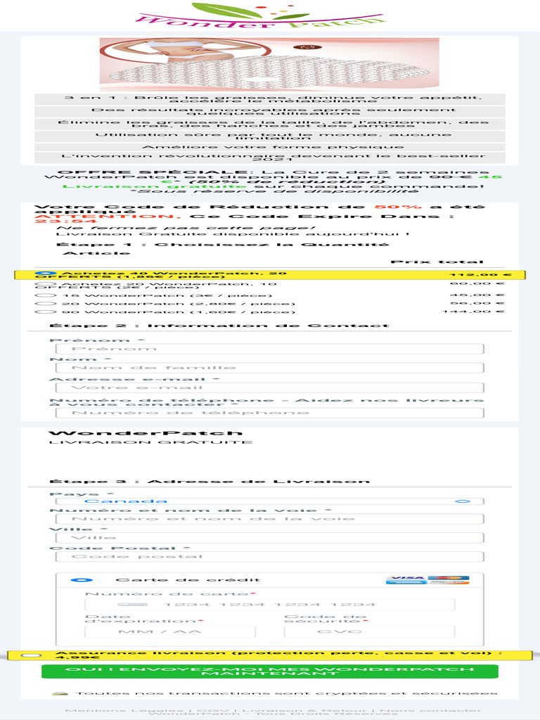WonderPatch : Brûlez les graisses rapidement | PDF