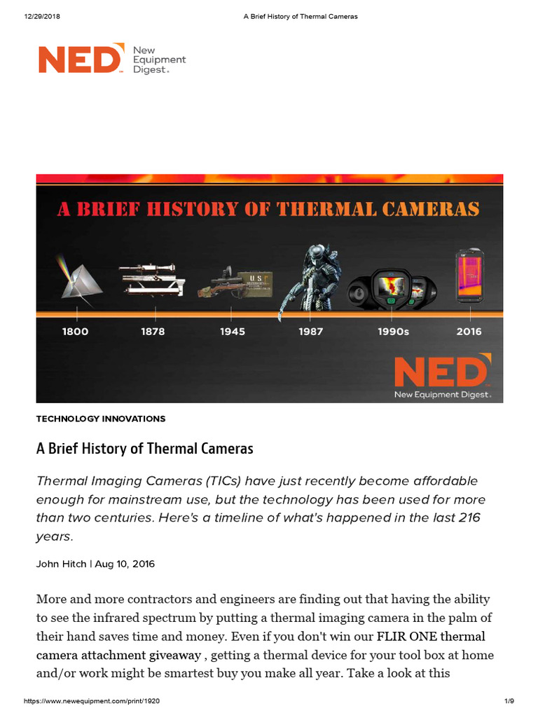 History of Thermal Cameras Explained | PDF | Thermography | Infrared