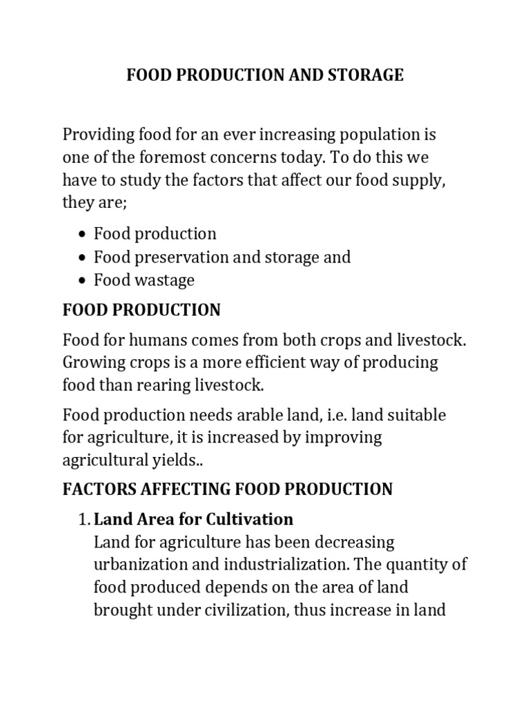 20786_food Production and Storage_121623 | PDF | Agriculture | Crop ...
