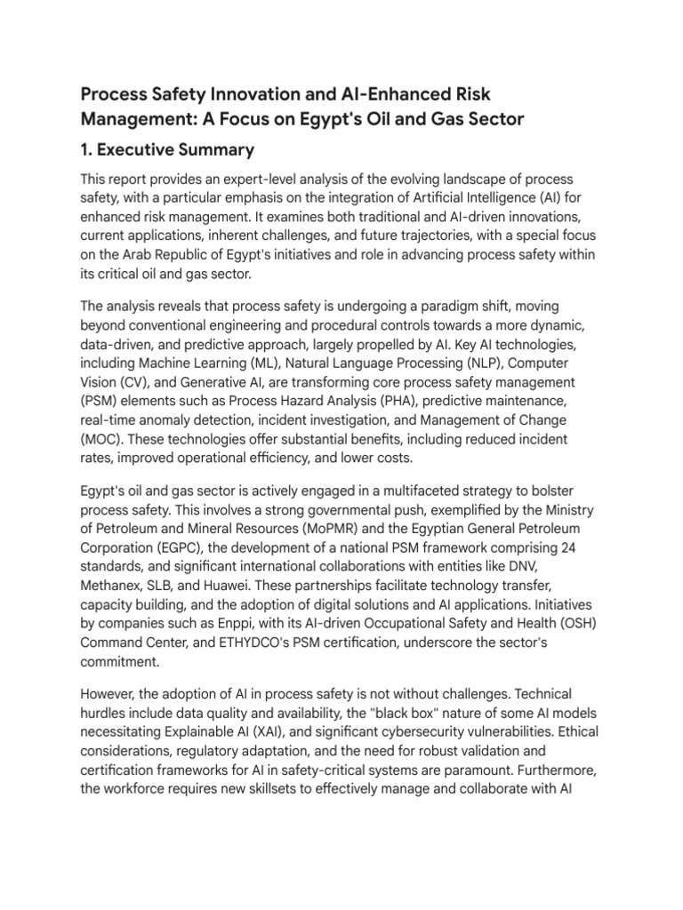 AI in Egypt's Oil & Gas Process Safety | PDF | Artificial Intelligence ...