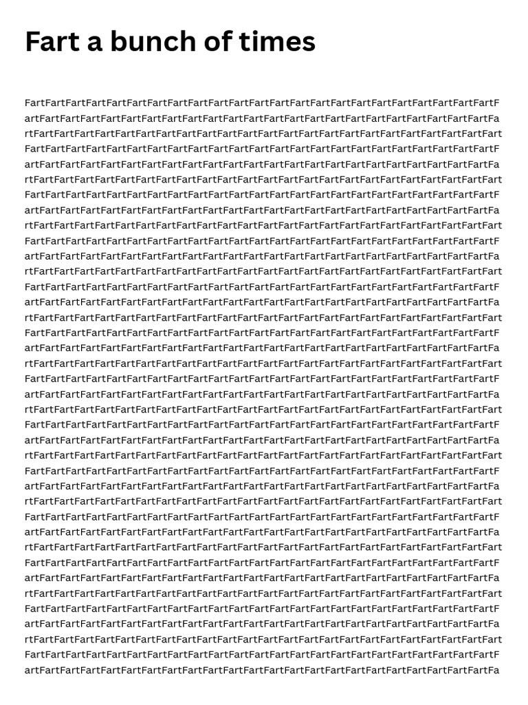 Fart A Bunch of Times | PDF
