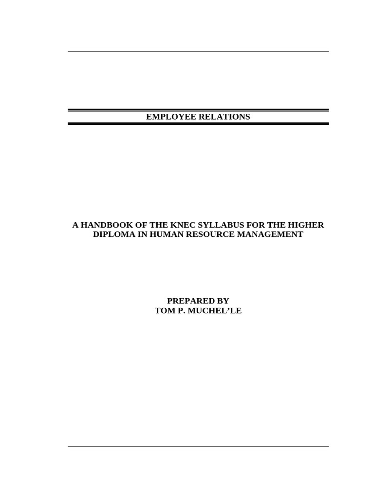 Employee Relations Handbook for HR Managers | PDF | Employment | Trade ...