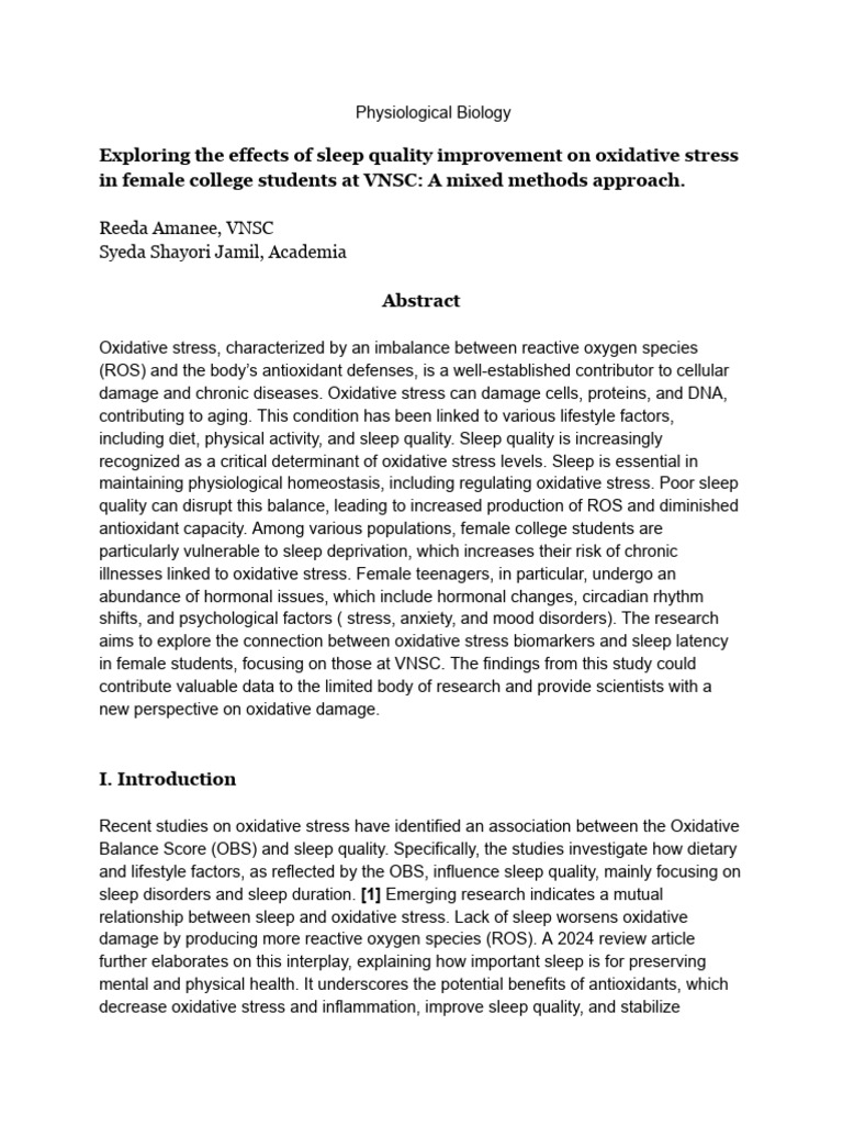 Research Paper | PDF | Sleep | Survey Methodology
