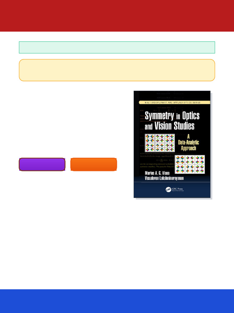 Symmetry in Optics and Vision Studies A Data Analytic Approach ...