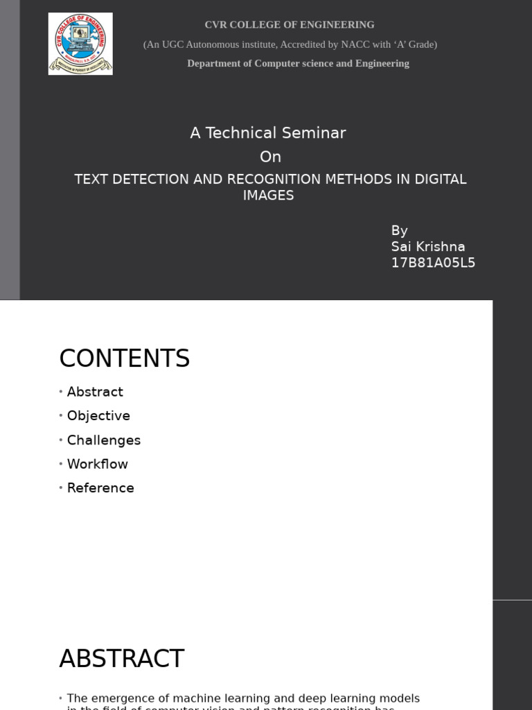 Text Detection and Recognition in Images | PDF | Optical Character ...