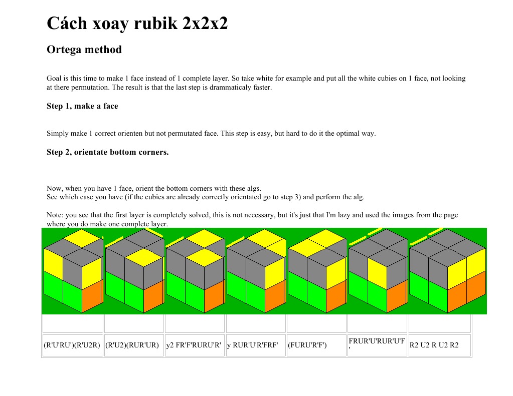 Cách Xoay Rubik 2x2x2 | PDF