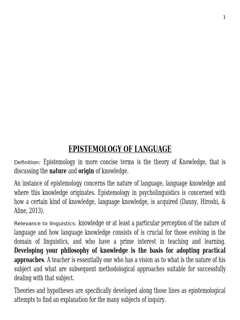 Language Knowledge and Epistemology Insights | PDF | Mind | Idealism