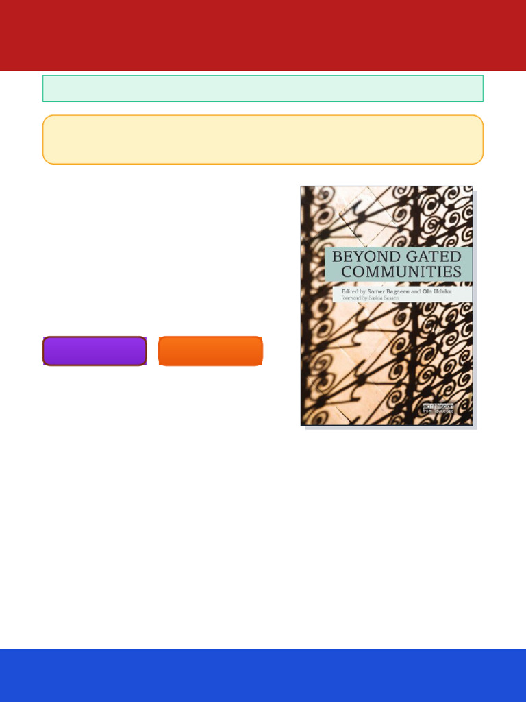 Beyond Gated Communities 1st Edition Samer Bagaeen (Editor) Ebook Non ...