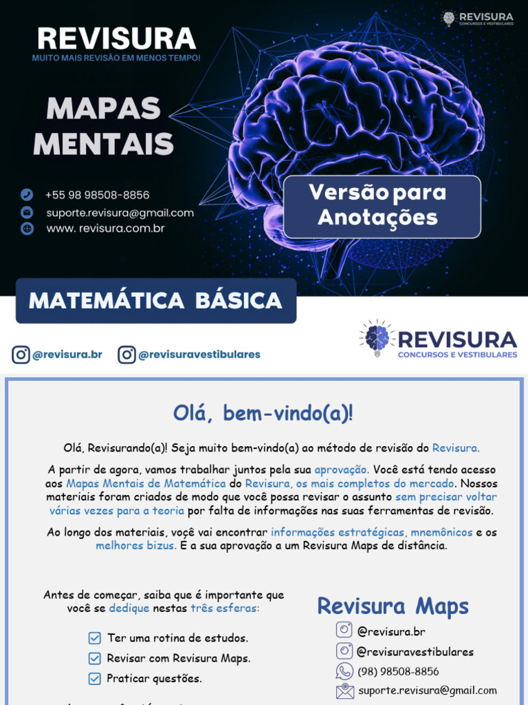 Mapas Mentais de Matemática Revisura | PDF | Números | Decimal