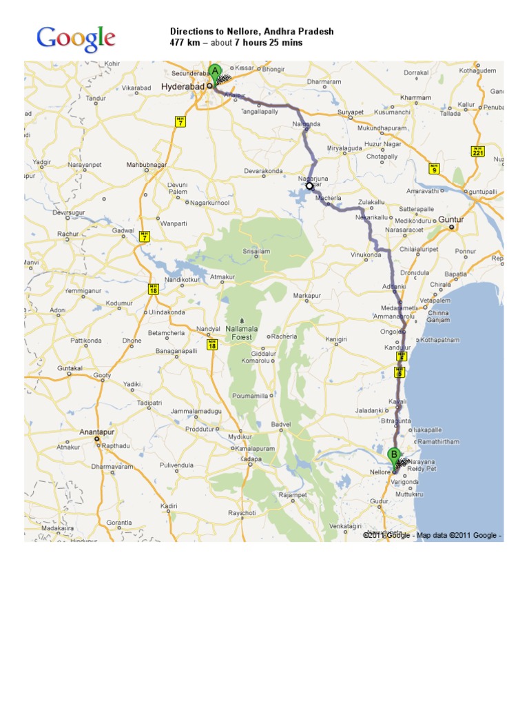 Kothapet Fruit Market To Nellore, Andhra Pradesh - Google Maps-Map ...