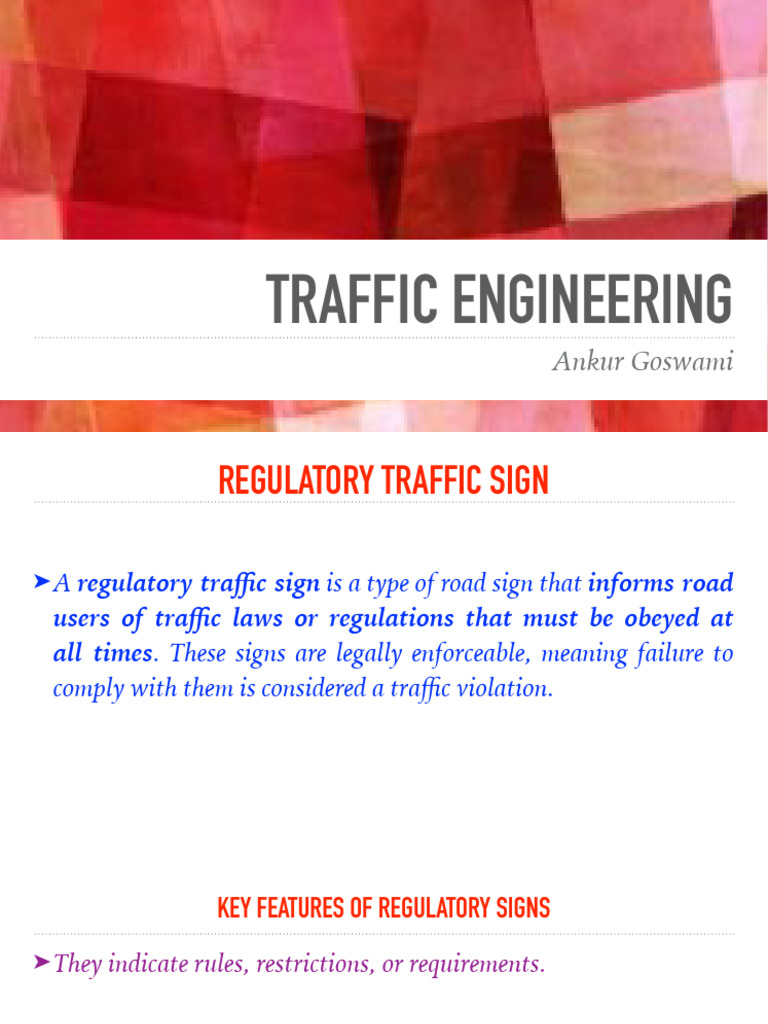 Understanding Regulatory Traffic Signs | PDF