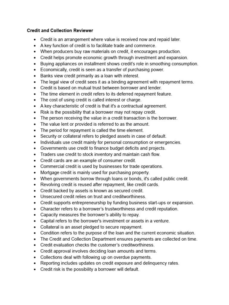 Understanding Credit and Collection Basics | PDF | Finance & Money ...