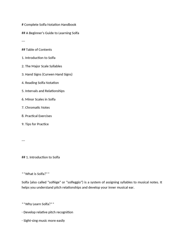 Solfa Notation Guide for Beginners | PDF | Scale (Music) | Musical Notation