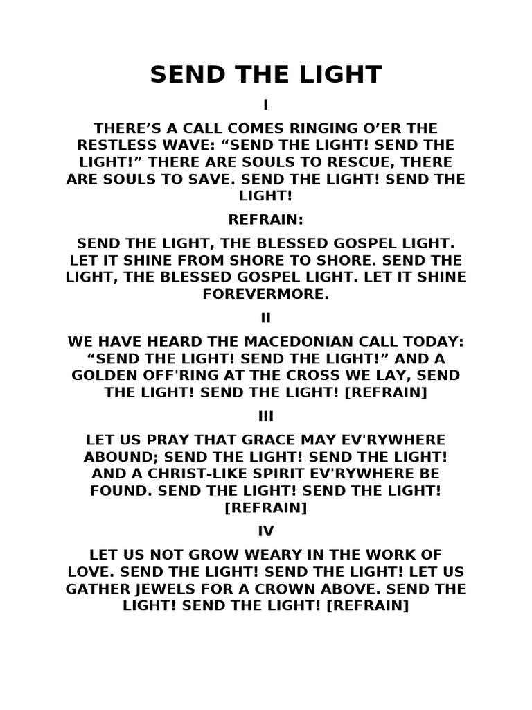 Send the Light: Gospel Hymn Lyrics | PDF
