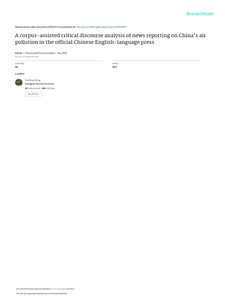A Corpus-Assisted Critical Discourse Analysis of News Reporting On ...