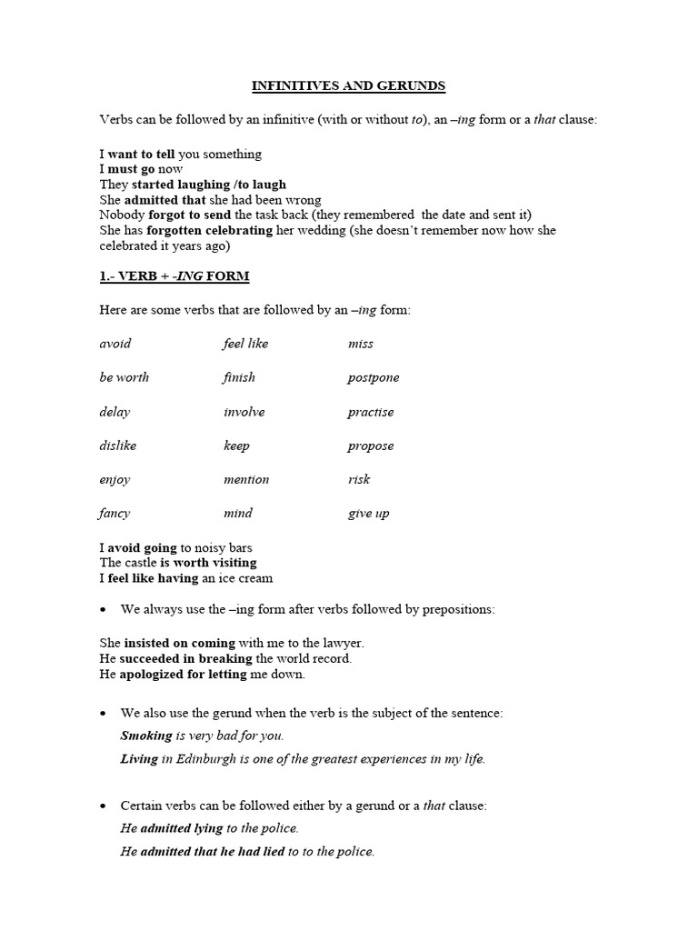 Understanding Infinitives and Gerunds | PDF