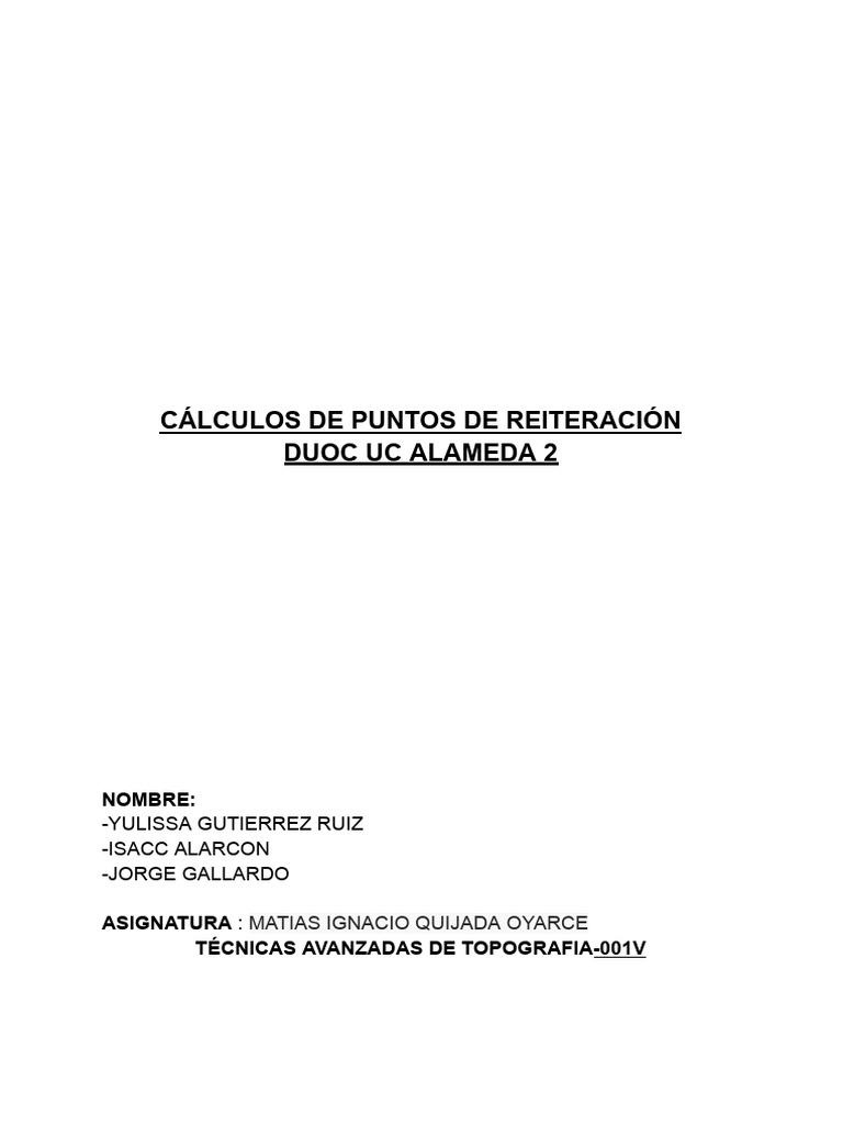 Cálculos de Reiteración en Topografía | PDF