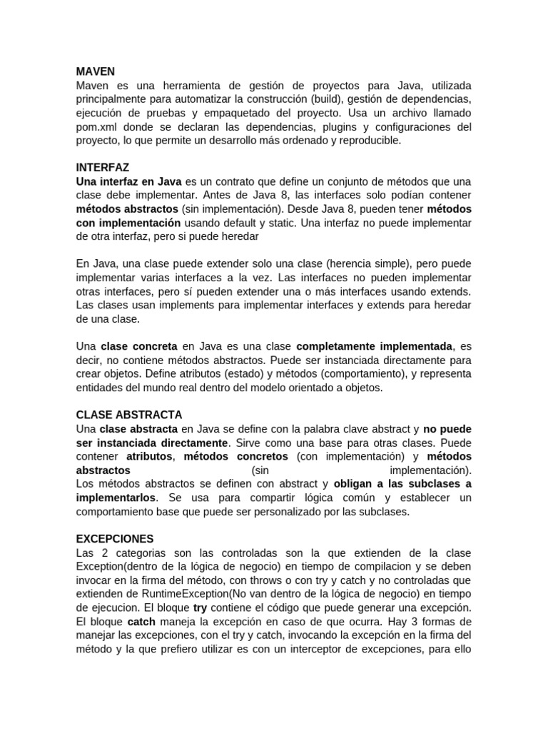 Fundamentos de Java y Spring Framework | PDF | Java (lenguaje de ...