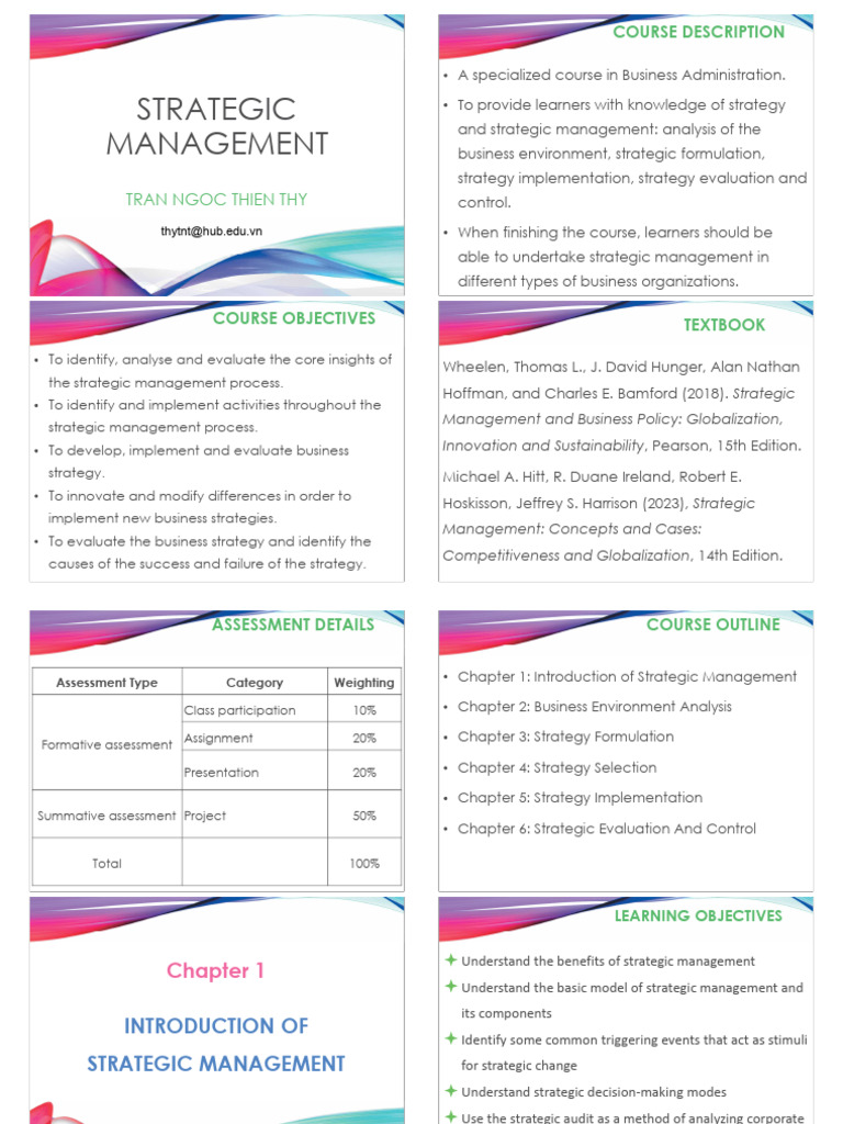 Strategic Management Course Overview | PDF | Strategic Management ...