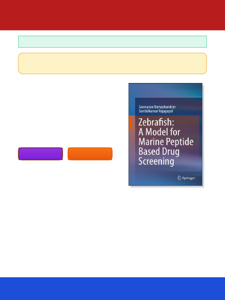 Zebrafish A Model For Marine Peptide Based Drug Screening Saravanan ...