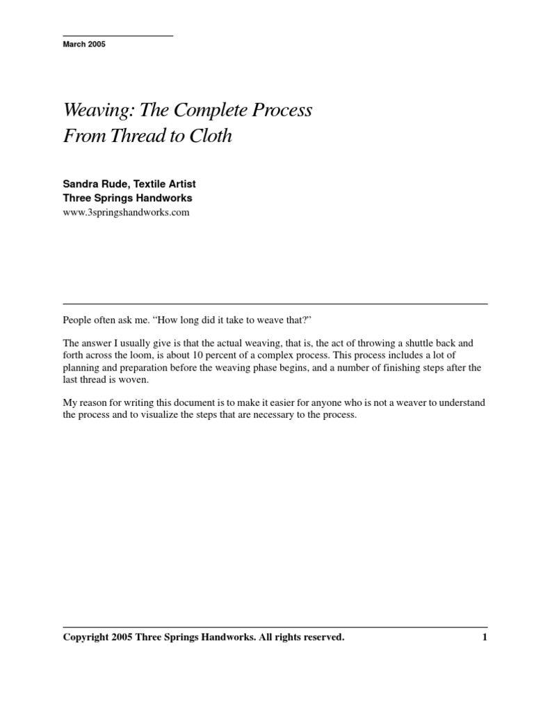 Weaving Process | PDF