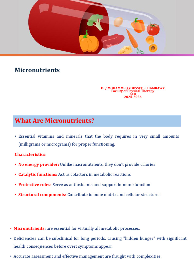 Understanding Micronutrients and Their Impact | PDF | Nutrients ...