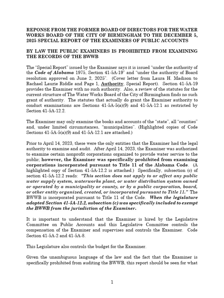 BWWB Response to Unauthorized Audit Report | PDF | Audit | Employment