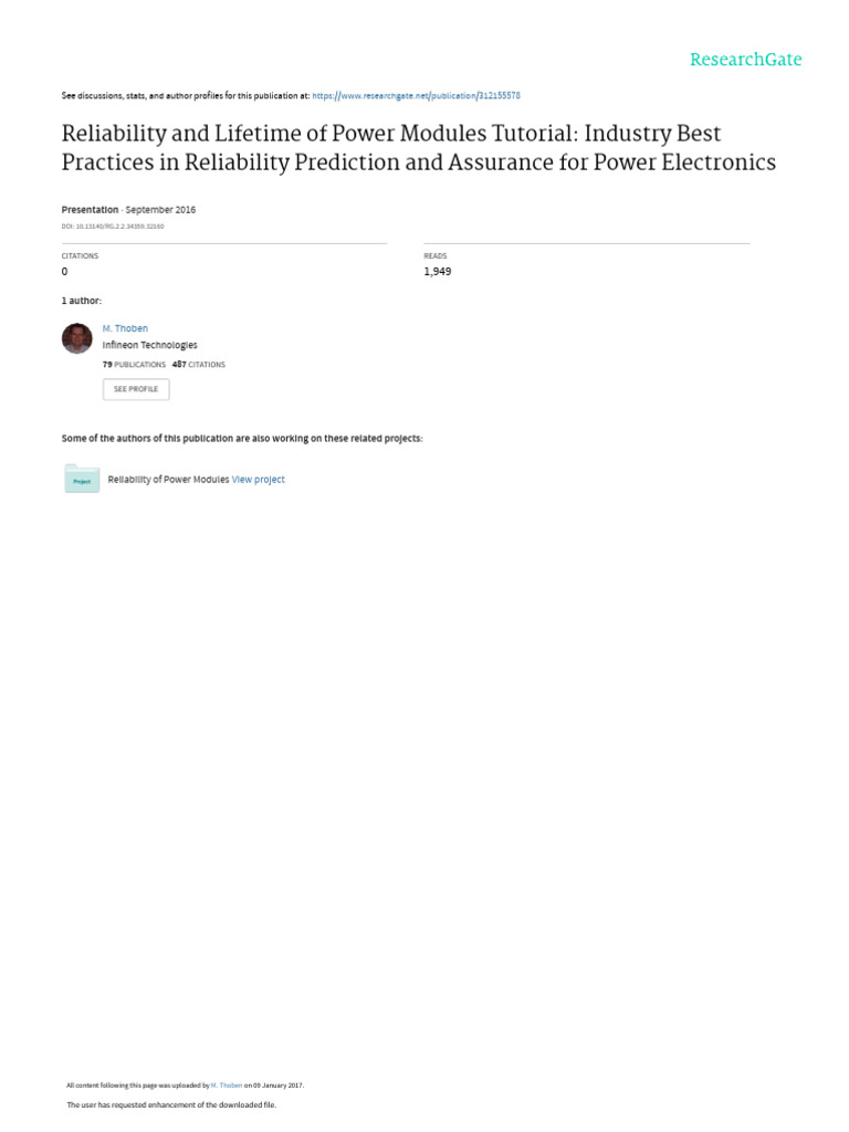 Power Modules Reliability Best Practices | PDF | Reliability ...