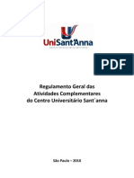Regulamento Geral Das Atividades Complementares Centro Universitário SantAnna 2010