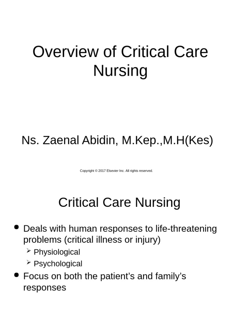 Overview of Critical Care Nursing | PDF | Intensive Care Medicine ...