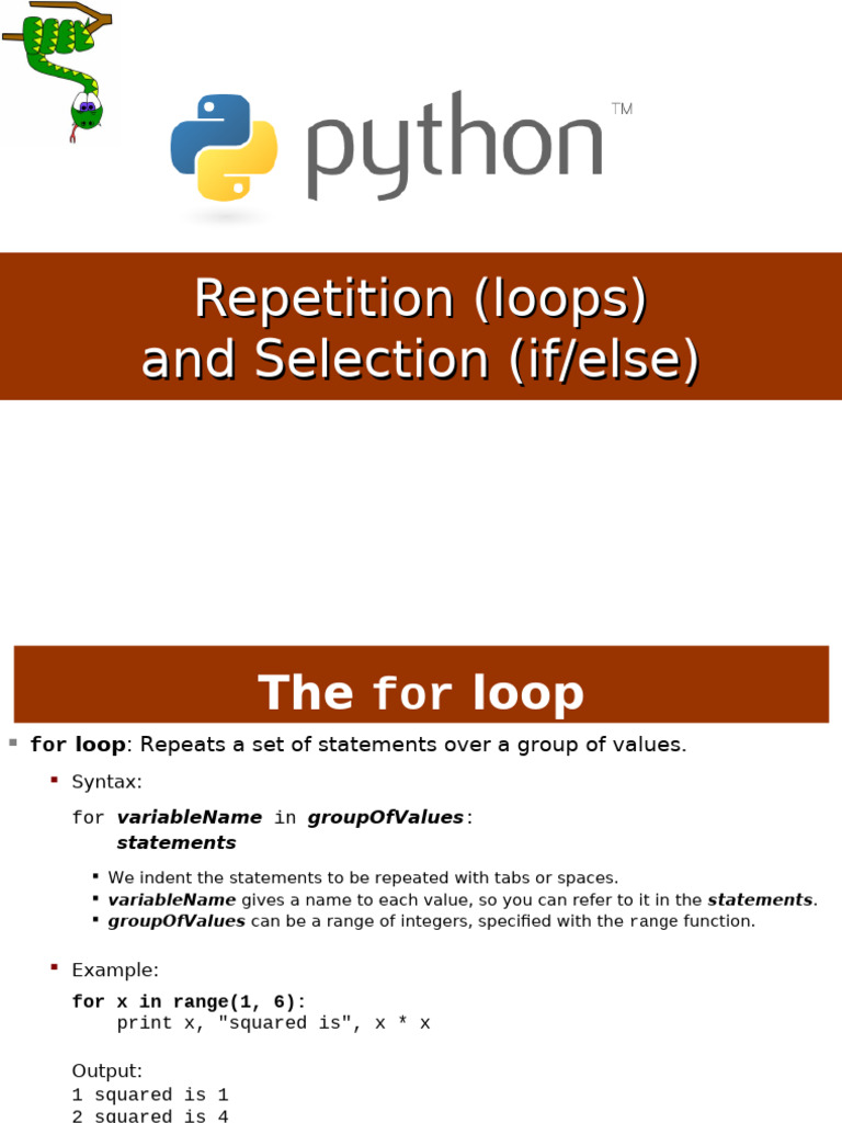 Python Loops and Conditional Statements | PDF | Control Flow | Computer ...