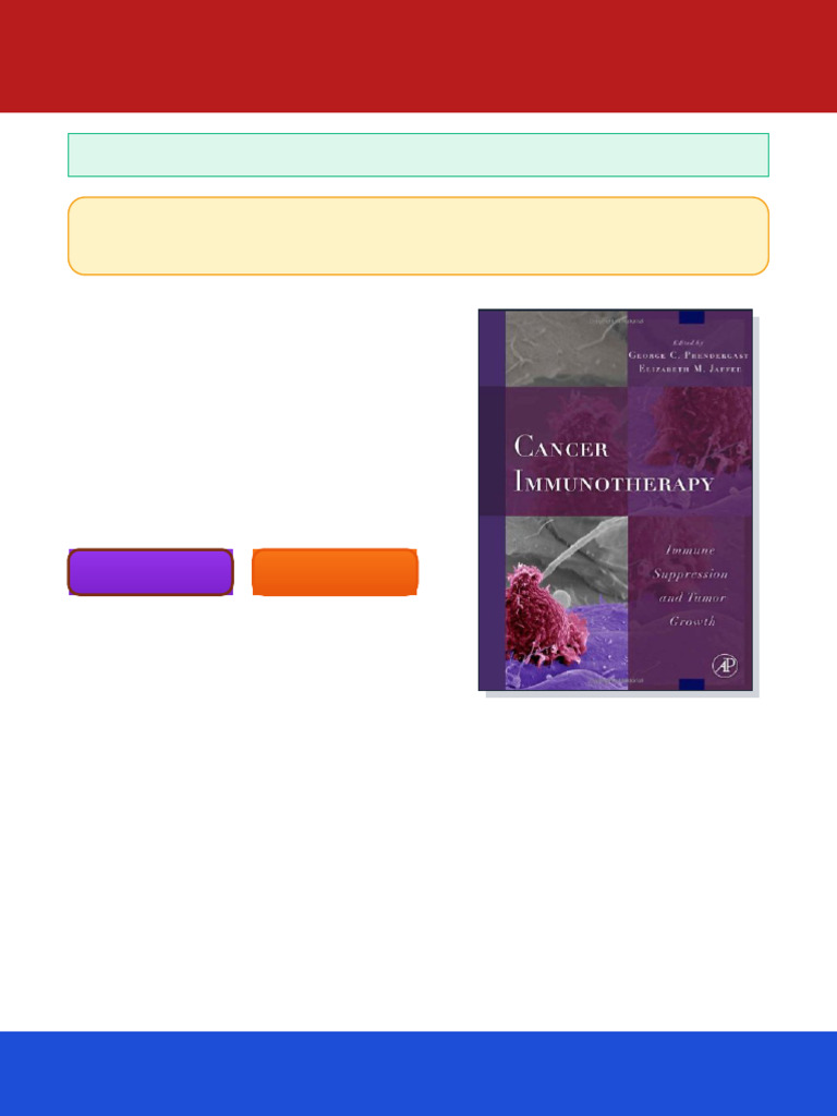 Cancer Immunotherapy Immune Suppression and Tumor Growth 1st Edition ...