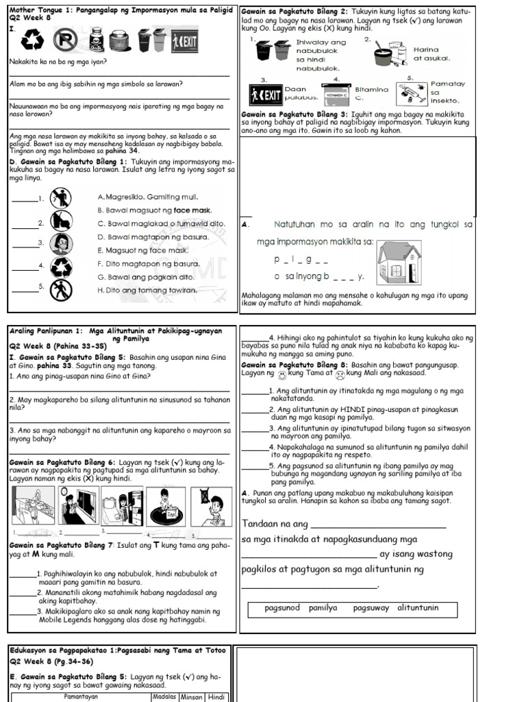 Q2 Answer Sheets Week8 1narra | PDF