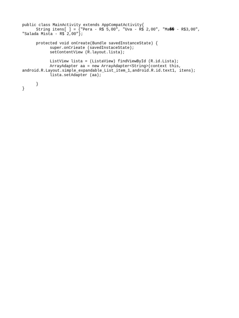 Android ListView Item Display Code | PDF