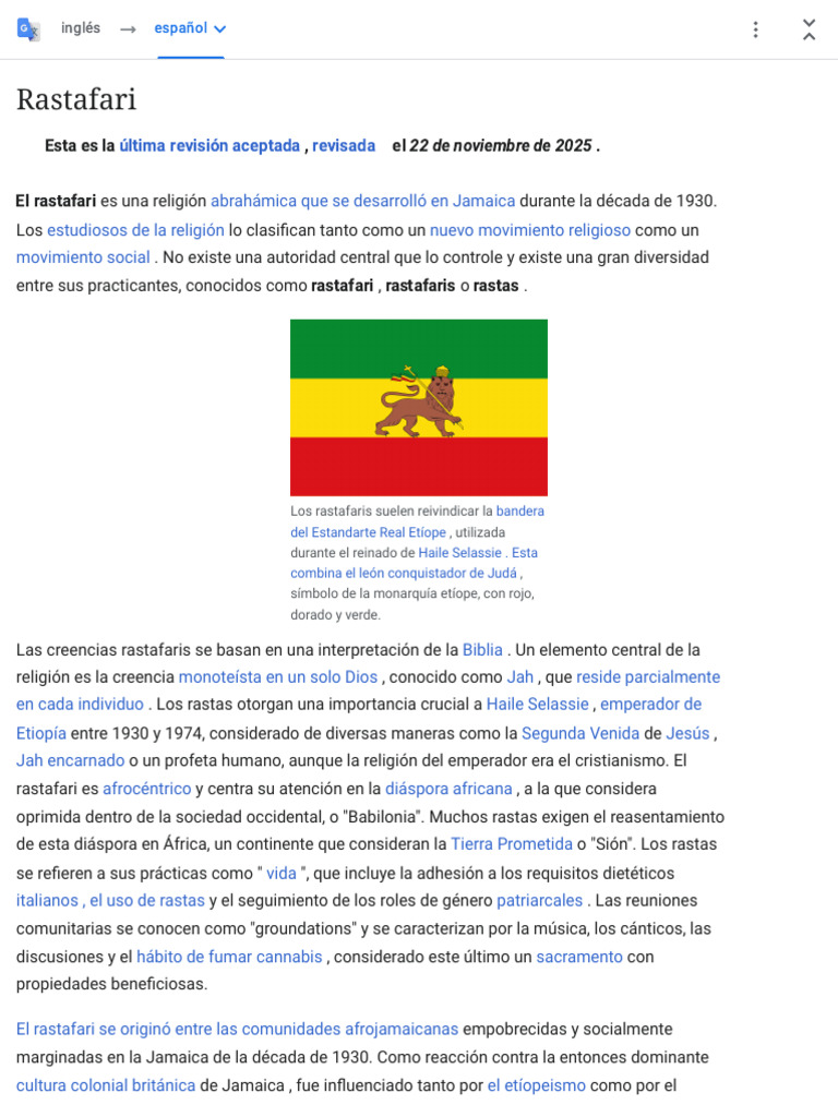 Rastafari - Wikipedia | PDF | Espiritualidad | Religiones abrahámicas