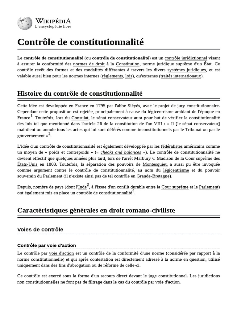 Contrôle de constitutionnalité : principes et modèles | PDF | Loi ...