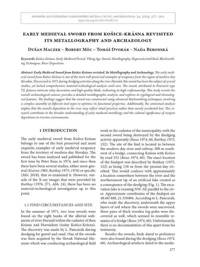 Early Medieval Sword Analysis in Slovakia | PDF | Sword | Circle