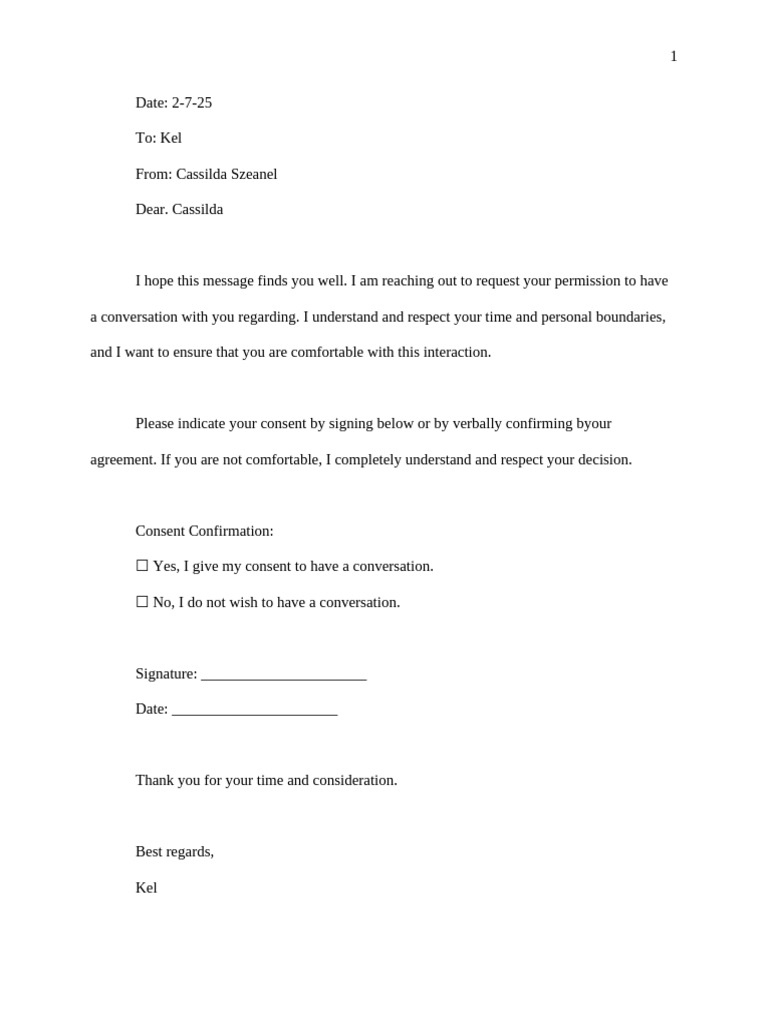 Consent Request for Conversation | PDF
