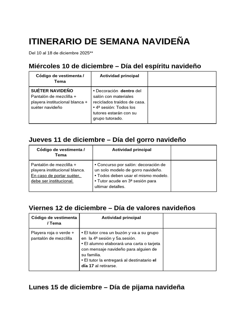 Semana Navideña 1B | PDF
