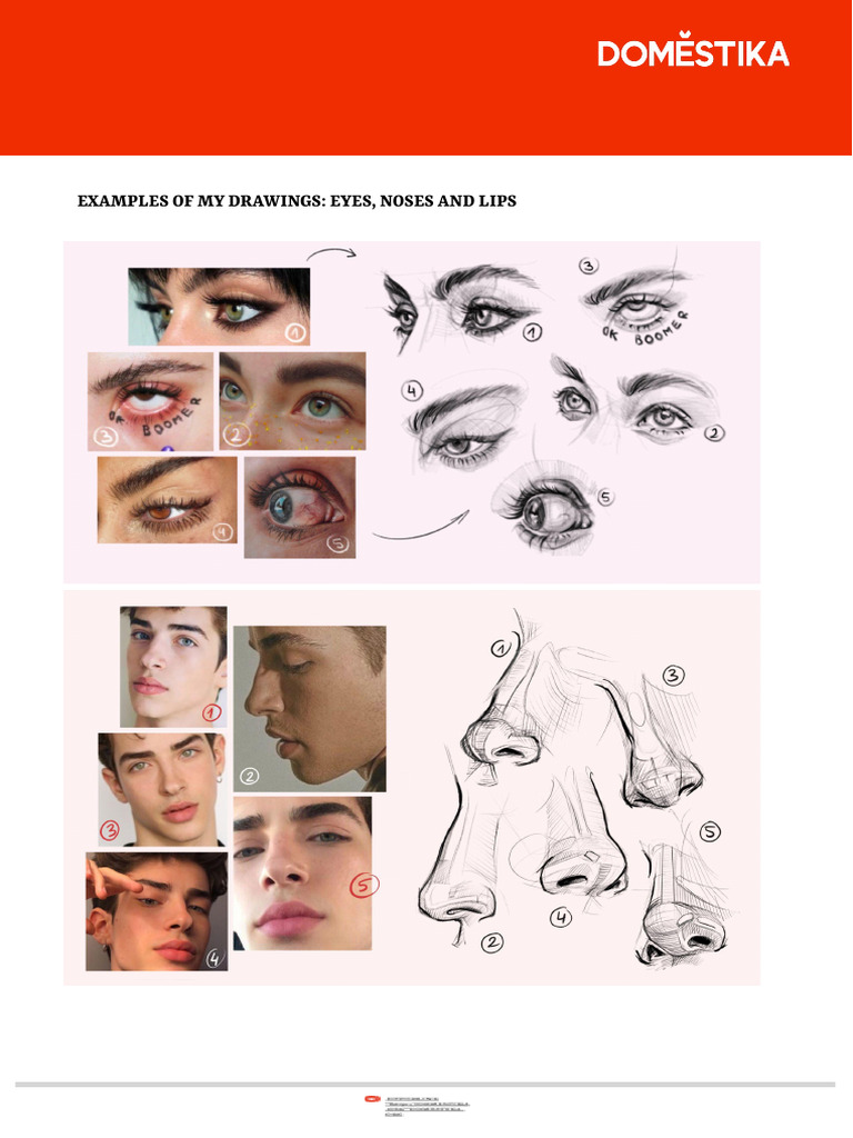 U2 - Examples of Eyes, Noses and Lips Drawings | PDF